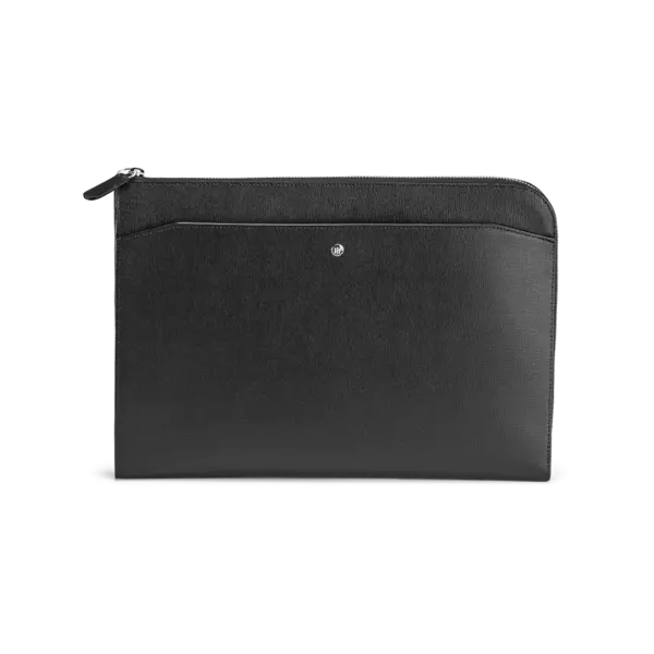 Montegrappa Signet Series Laptop Bag, Black Saffiano Leather