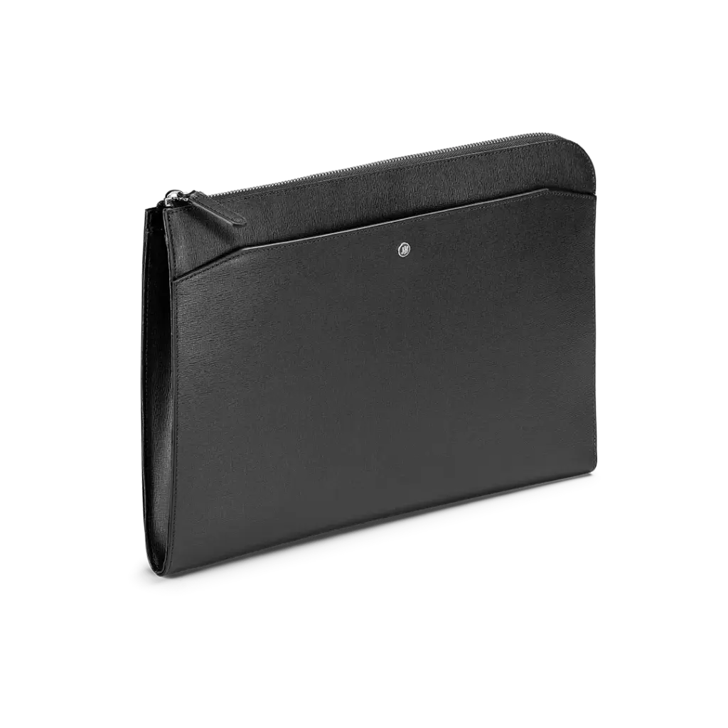 Montegrappa Signet Series Laptop Bag, Black Saffiano Leather